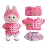6.7inch labubu Clothing Accessories Set Hat + Clothes + (pants or skirt) Doll Clothes Suitable for Fashion Plush Dolls shoes