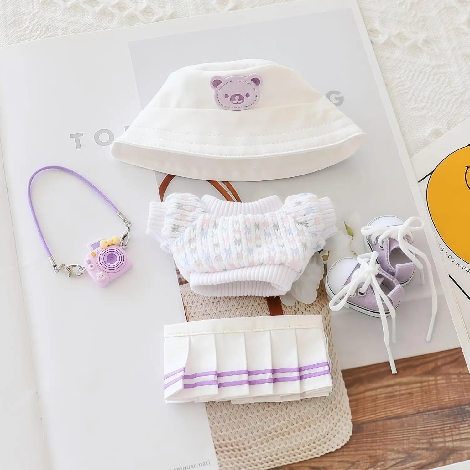 Mini Plush Doll'S Clothes Outfit Accessories For Korea Kpop Exo Labubu V1 V2 Idol Dolls Goose Dinosaur Macaron Clothing Gift