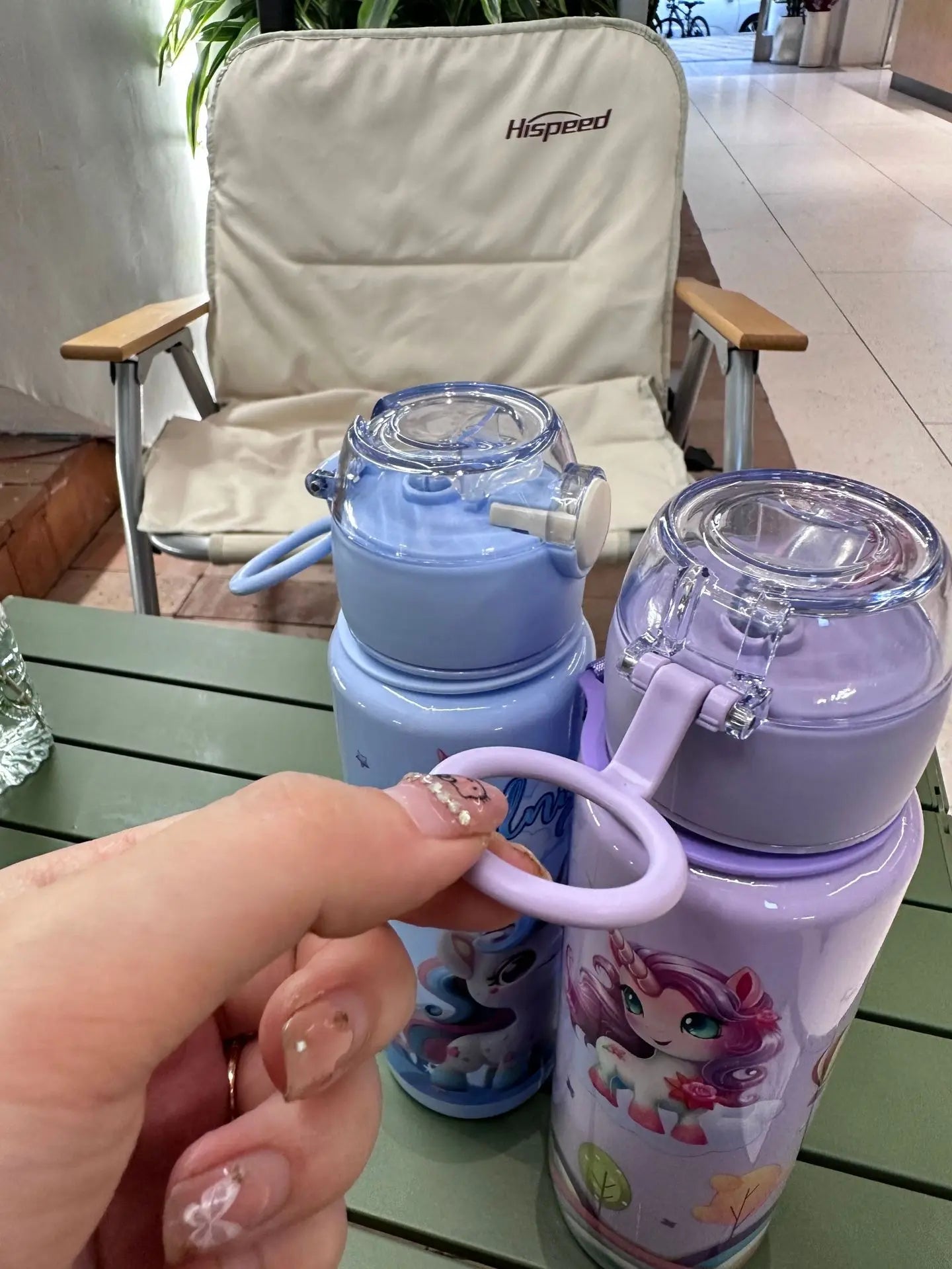 700ml Cute & Durable Cartoon Space Cup with Hand-held Ring BPA-Free High Temperature Resistant Portable Outdoor Water Bottle
