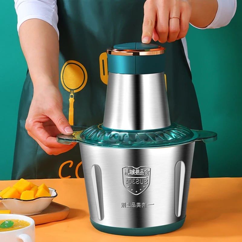 2L/5L Electric Meat Grinder Food Processor Chopper Stainless Steel Kitchen light Machine Chopper Slicer Machine Home Grinder