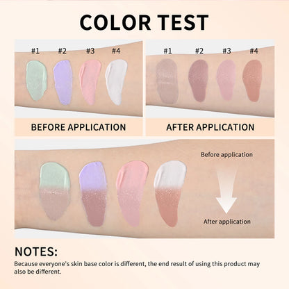Color Changing Foundation 4 in 1 Moisturizing SPF 30+ Hydrating Color Longwearing Waterproof Travel Coverage Makeup Base