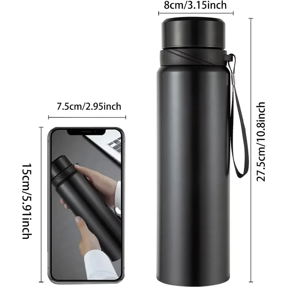 1L Stainless Steel In-vehicle Thermos Water Bottle Keep Cold and Hot Water Bottle Thermos for Water Tea Vacuum Flasks