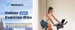 MERACH Exercise Bike Brake Pad Stationary Bike Low Noise Indoor Cycling Bike 270lbs Weight Capacity Tablet Mount Fitness Courses