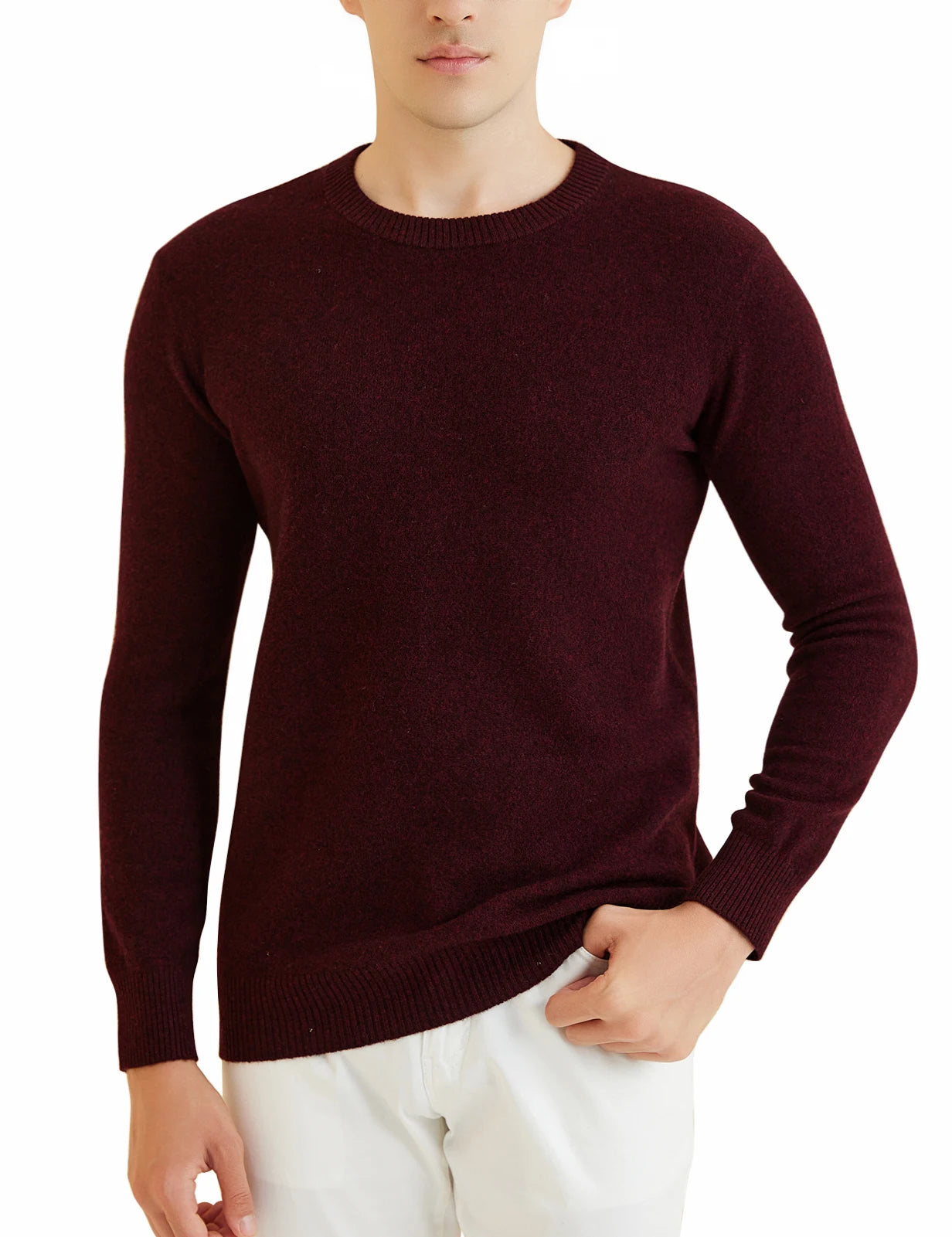 Sweater for Men 100% Merino Wool Knit Sweaters New Fall Winter Warm Long Sleeve Pullover Male Soft Jumper Korean Luxury Clothing