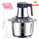 2L/5L Electric Meat Grinder Food Processor Chopper Stainless Steel Kitchen light Machine Chopper Slicer Machine Home Grinder