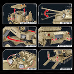 WWW2 US Military Series M983 Missile vehicle M10170 Tank Transport Vehicle JLTV Armored Vehicle Difficult Building Blocks Toys