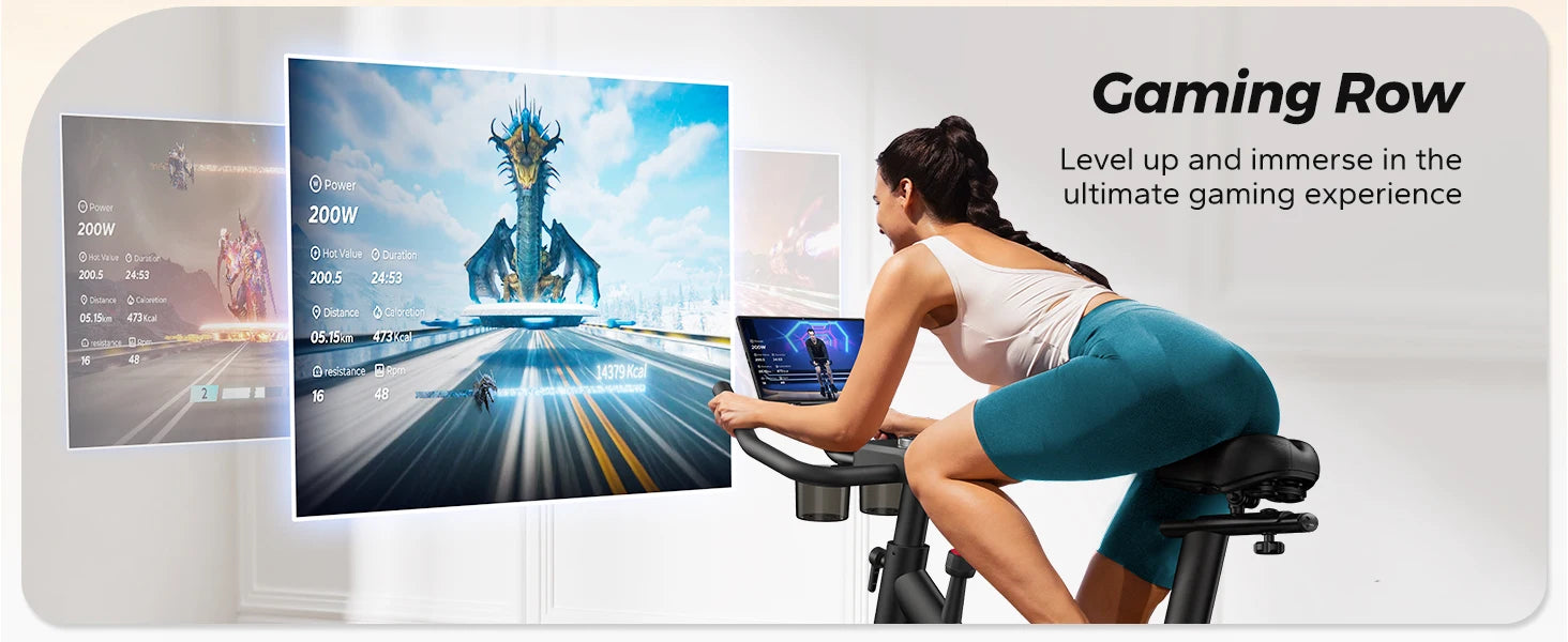 MERACH Exercise Bike Brake Pad Stationary Bike Low Noise Indoor Cycling Bike 270lbs Weight Capacity Tablet Mount Fitness Courses