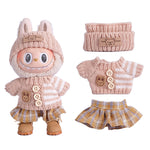 6.7inch labubu Clothing Accessories Set Hat + Clothes + (pants or skirt) Doll Clothes Suitable for Fashion Plush Dolls shoes