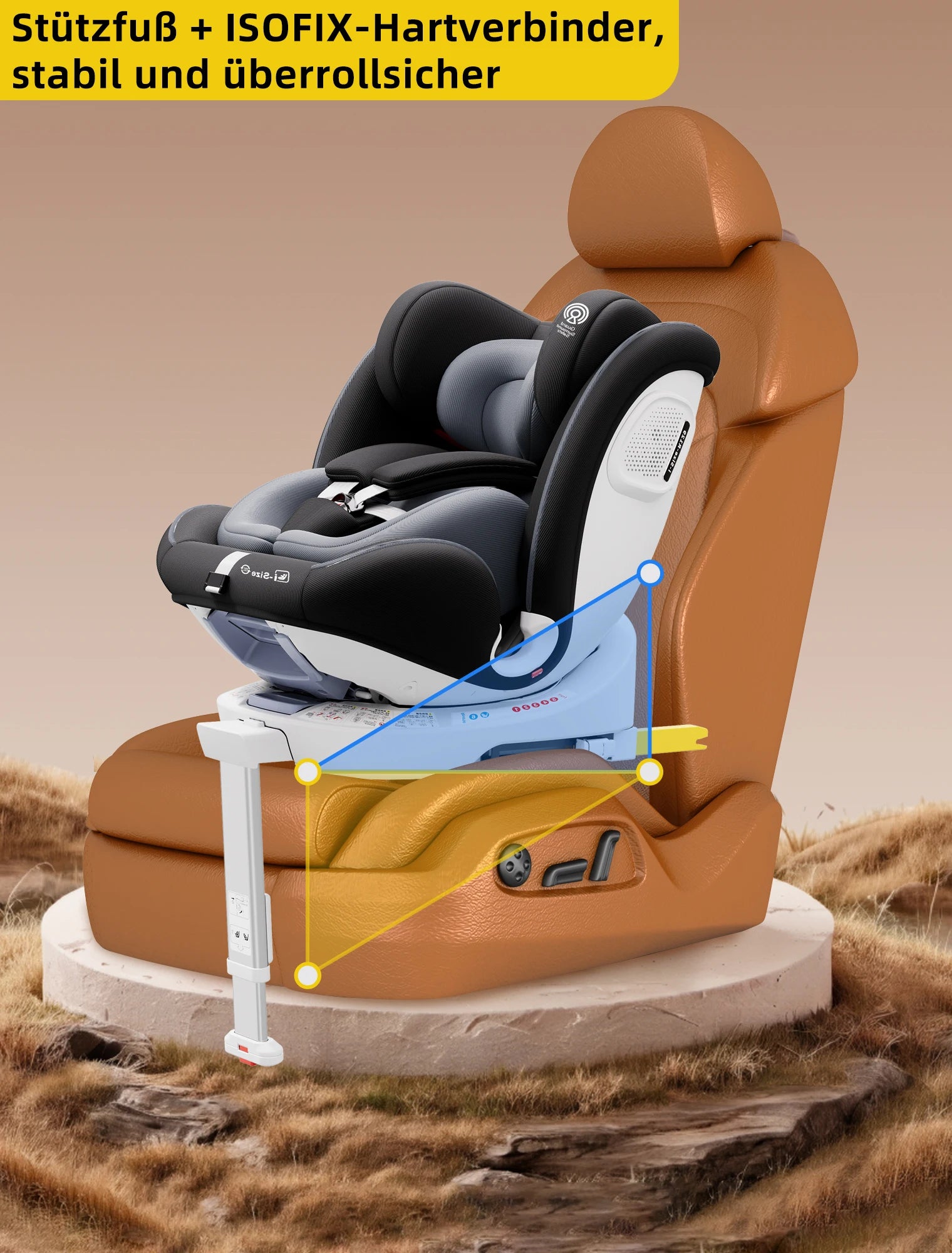 AP03 KL005 Child Seat Baby Car Seat 360° Rotatable ISOFIX ECE,0-12 years /9-36 kg/5-point belt/40-150cm