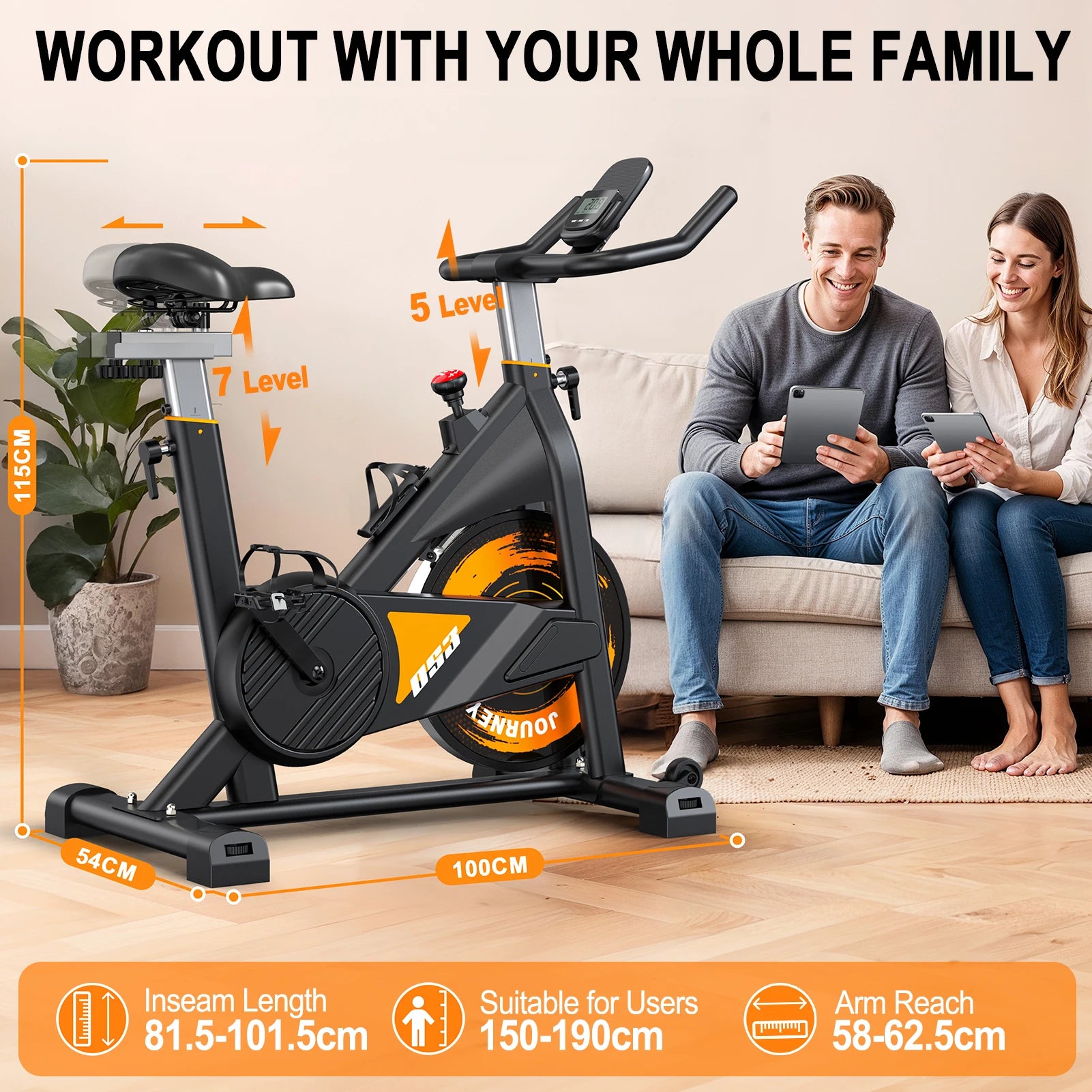 Fysiq Os3 Magnetic Exercise Bike – Quiet Indoor Fitness Bike with Lcd Display, Bluetooth & Adjustable Resistance