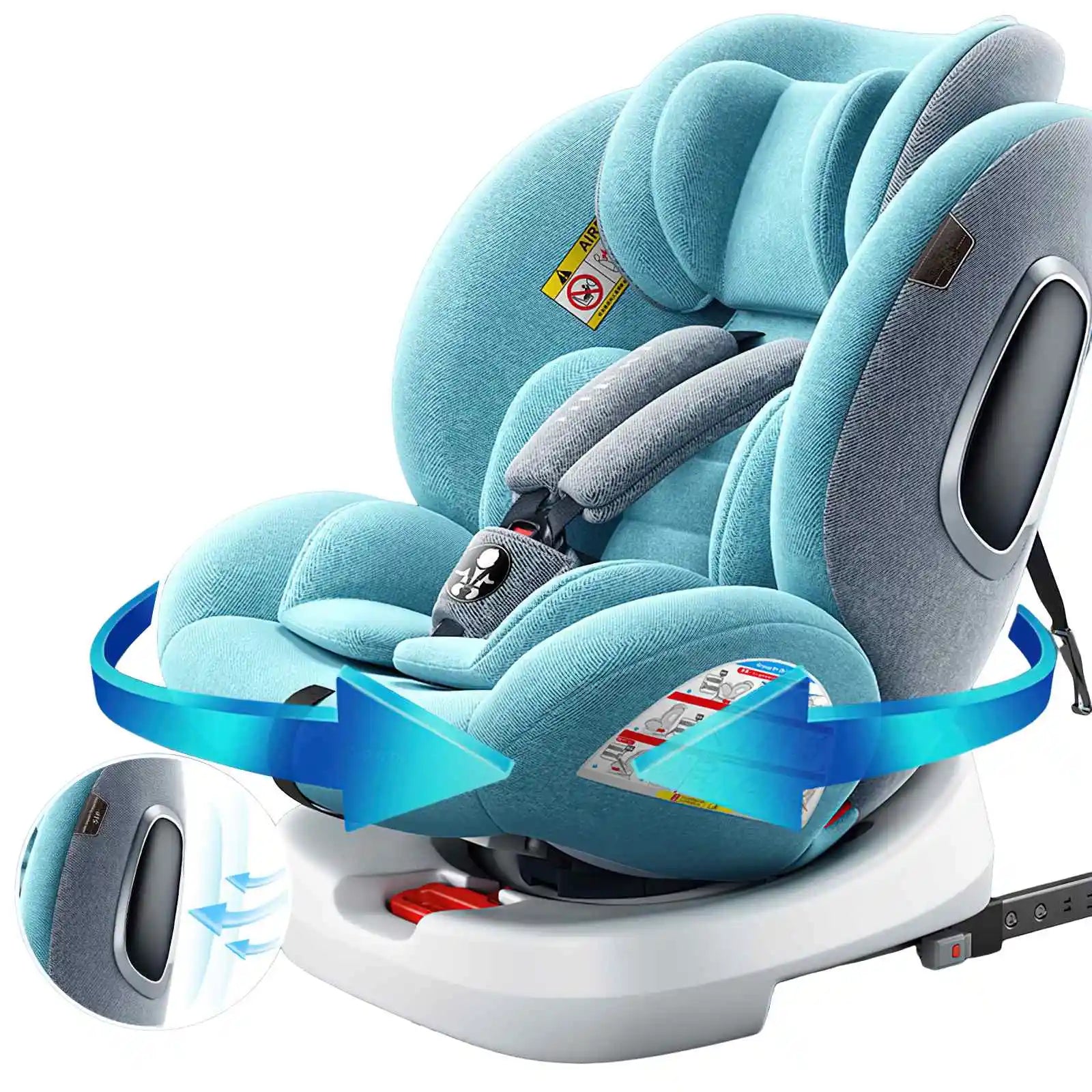 Child Seat 360-degree rotating car seat Simple portable seat removable and adjustable infant car seat for children 1-12 years ol