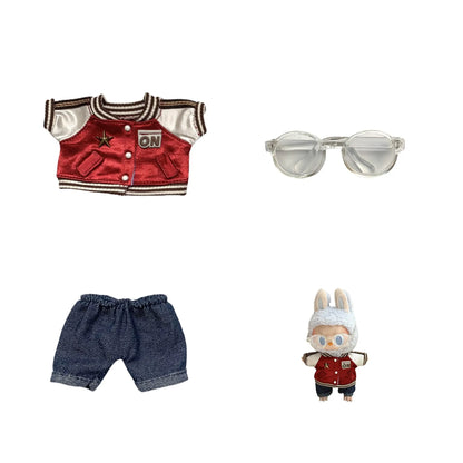 Mini Plush Doll'S Clothes Outfit Accessories For Korea Kpop Exo Labubu V1 V2 Idol Dolls Goose Dinosaur Macaron Clothing Gift