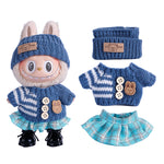 6.7inch labubu Clothing Accessories Set Hat + Clothes + (pants or skirt) Doll Clothes Suitable for Fashion Plush Dolls shoes