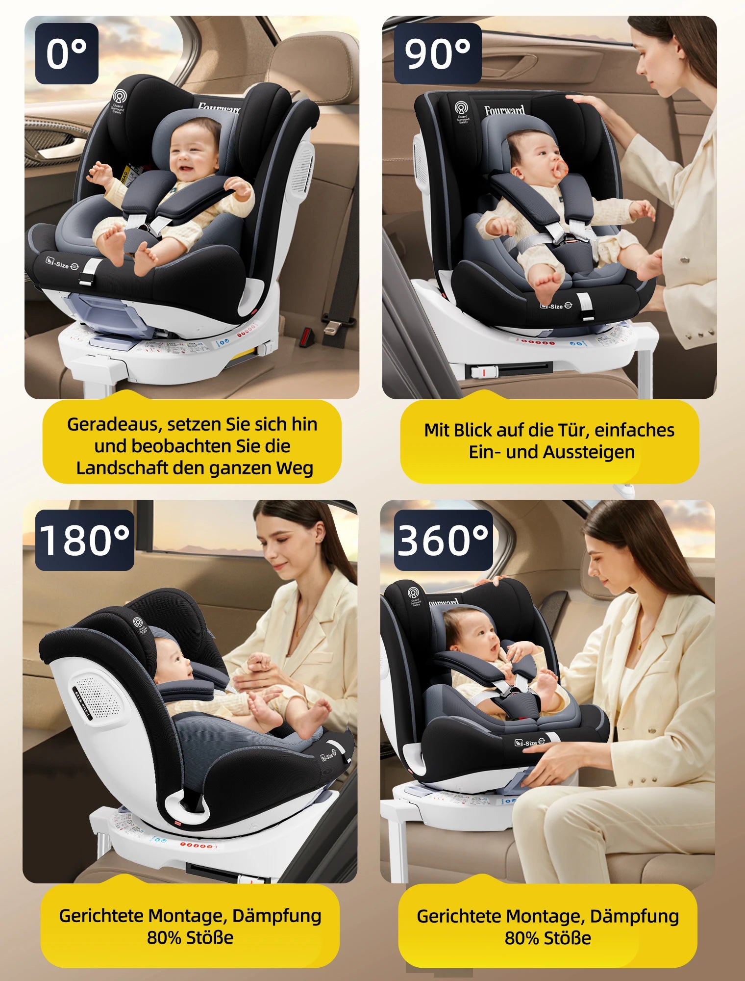 AP03 KL005 Child Seat Baby Car Seat 360° Rotatable ISOFIX ECE,0-12 years /9-36 kg/5-point belt/40-150cm