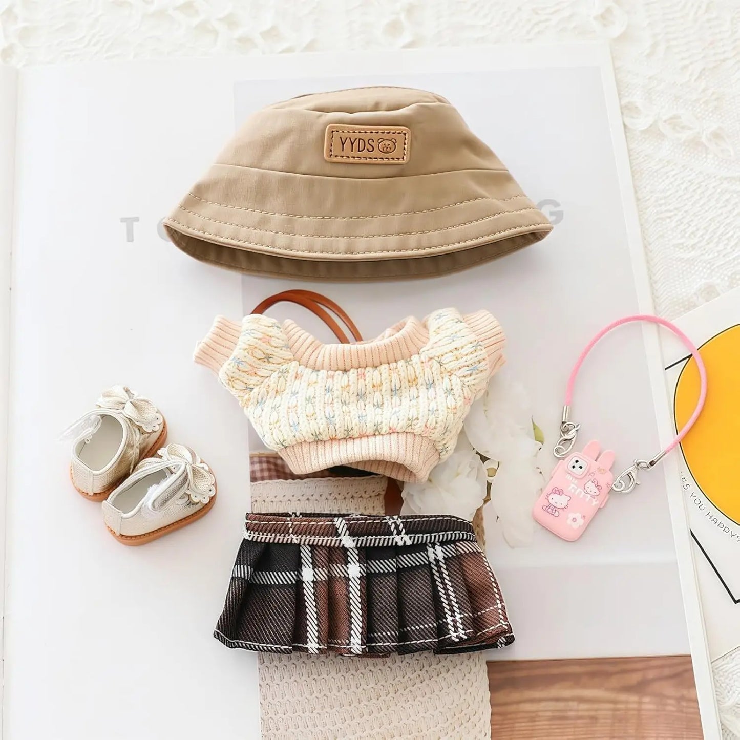 Mini Plush Doll'S Clothes Outfit Accessories For Korea Kpop Exo Labubu V1 V2 Idol Dolls Goose Dinosaur Macaron Clothing Gift