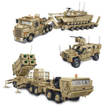 WWW2 US Military Series M983 Missile vehicle M10170 Tank Transport Vehicle JLTV Armored Vehicle Difficult Building Blocks Toys
