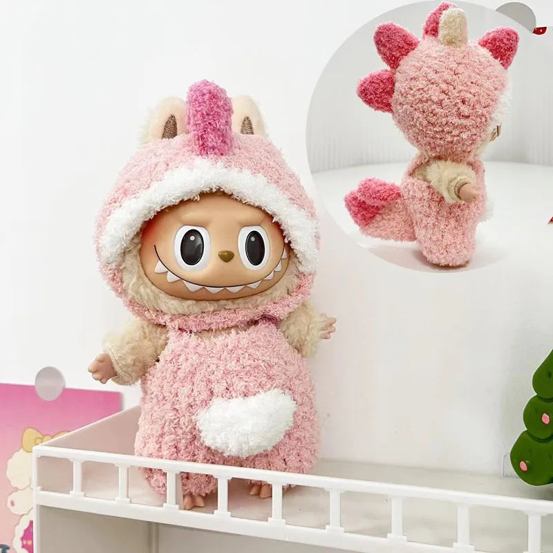Mini Plush Doll'S Clothes Outfit Accessories For Korea Kpop Exo Labubu V1 V2 Idol Dolls Goose Dinosaur Macaron Clothing Gift