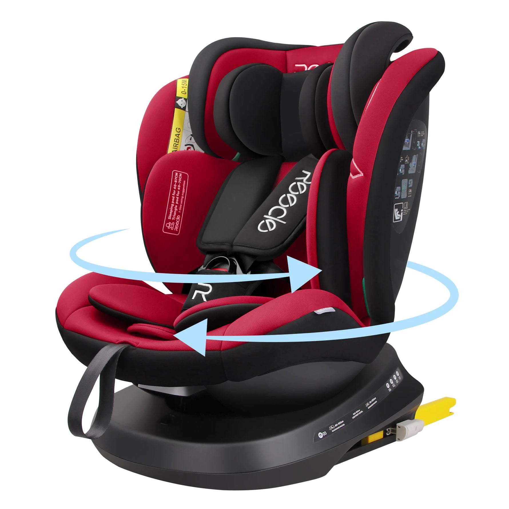 Reecle 360 Child Baby Car Seat with ISOFIX, 40-150cm (Group 0+ 1/2/3, 0-36 kg), Approx. 0-12 Years