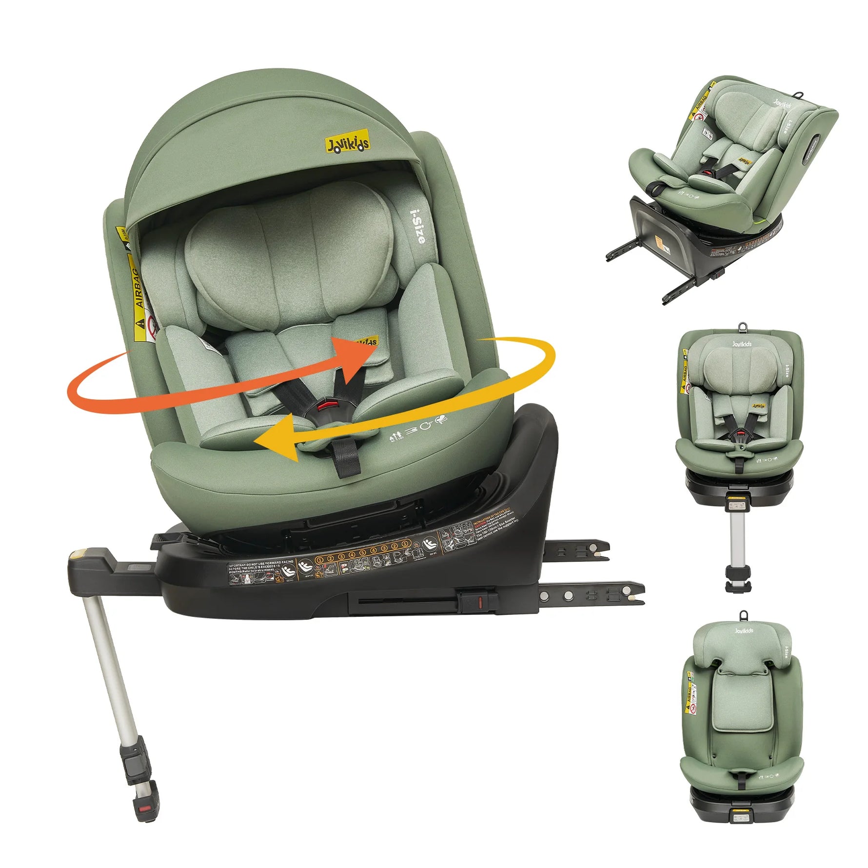 Jovikids Ranger 360° Swivel i-Size Baby Car Seat 40-150cm with Support Leg