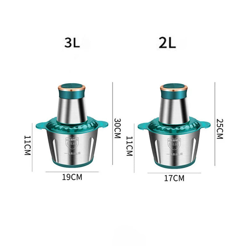 2L/5L Electric Meat Grinder Food Processor Chopper Stainless Steel Kitchen light Machine Chopper Slicer Machine Home Grinder
