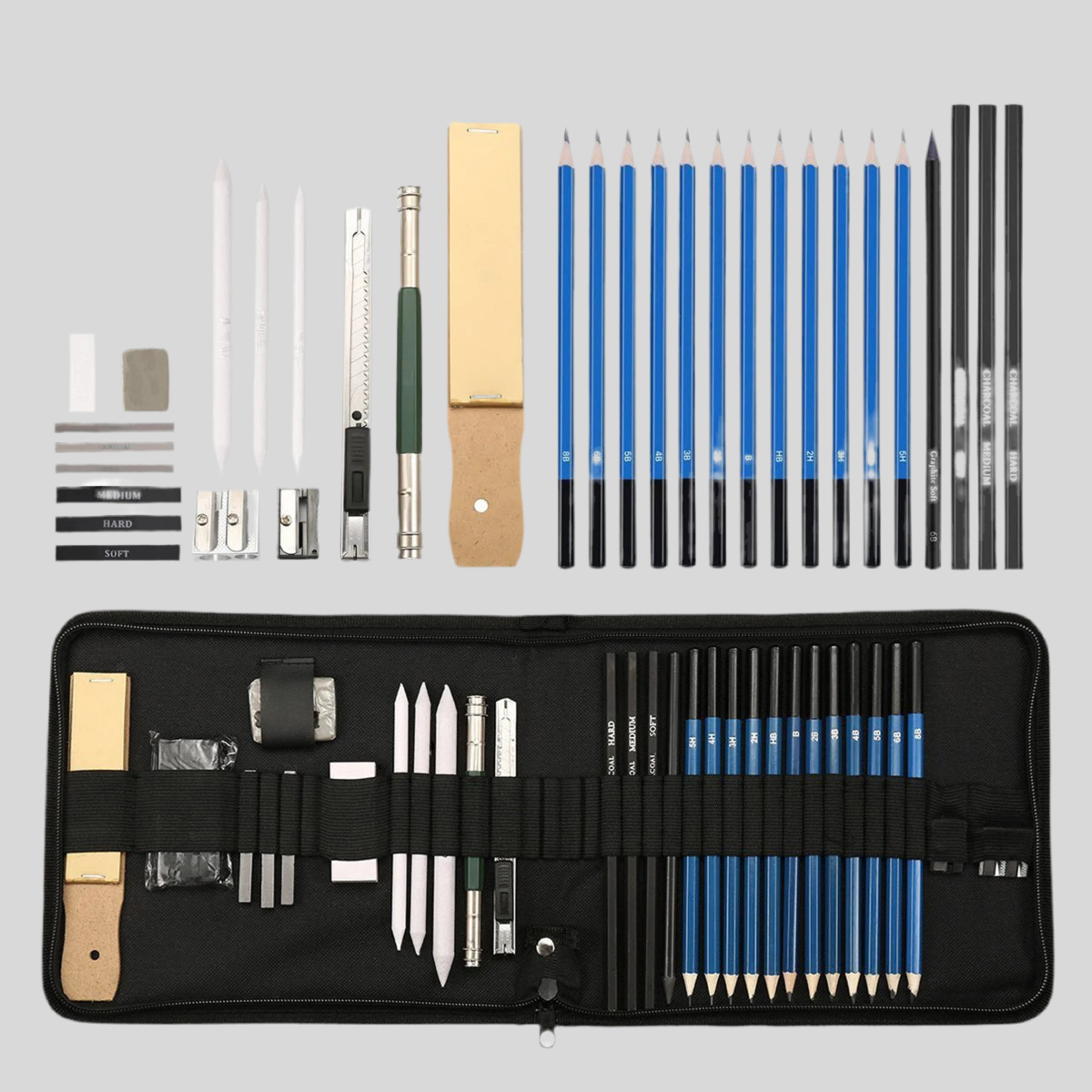 Bview Art 32-Piece sketching pencil set. - All you can buy!