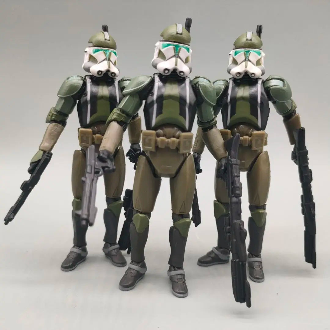 Lot of 3 Star Wars Elite Force 501st 442nd Shadow Utapau Gree Shock Battalion Trooper 3.75