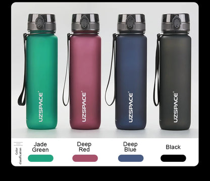 UZ Sports Water Bottle BPA Free Portable Leakproof Shaker Bottle Tritan Plastic Drinkware 500/1000ML Jug for Camping Gym School