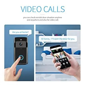 Video Doorbell Camera HD WiFi Doorbell Wireless Operated Motion Detector Audio & Speaker Night Vision for iOS&Android