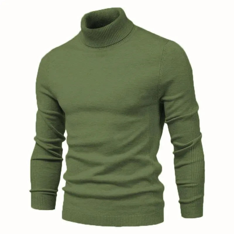 New Quality Winter Mens Sweaters Casual Turtleneck Thick Pullovers Solid Color Warm Slim Fit Turtleneck Sweaters Pullover Men