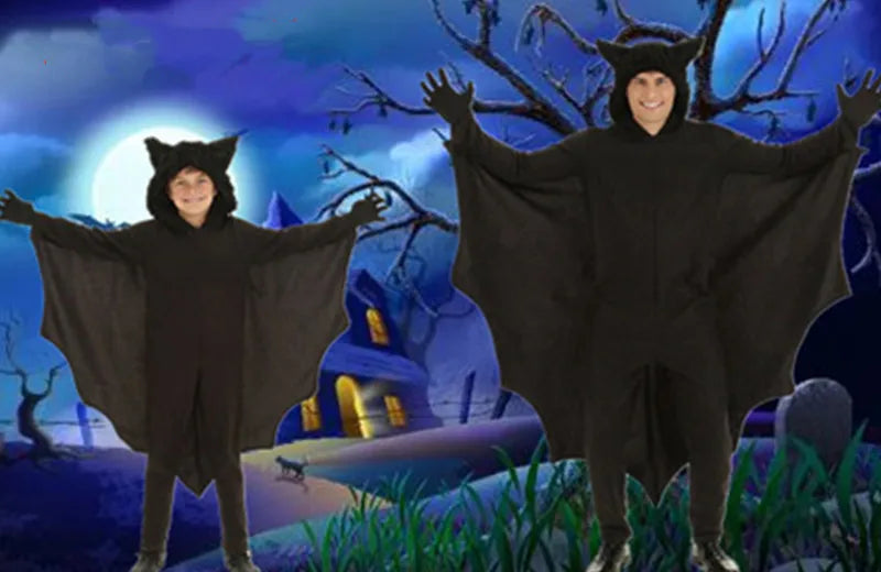 Kids Unisex Vampire Bat Hooded Costume Child sexy cosplay Jumpsuit Halloween Cosplay Costume Set Glove gift vestidos de fiesta