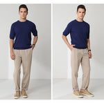 Fashion Menswear 100% Goat Cashmere 2021 Man O-Neck Pullovers Winter Sweaters Knitted Half Sleeve Hot Sale Standard Male Tops