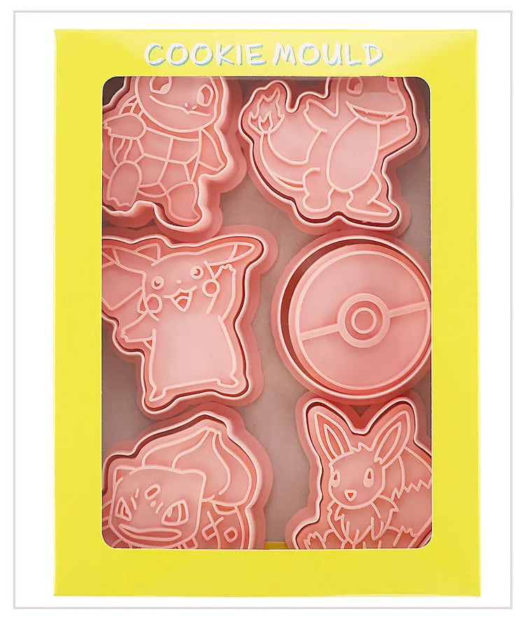 New 6pcs/Set Pokemon Figures Cookie Cutters Cartoon DIY Bakery Mold Biscuit Press Stamp Embosser Sugar Pasty Cake Mould Toys