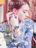 NEW CURREN Watches Women's Quartz Leather Wrsitwatches Fashionable Classic Clock with box