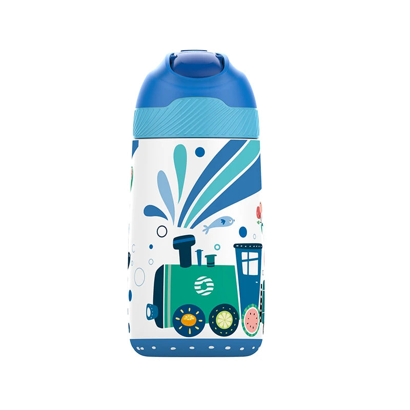 FJbottle water bottle for children ,Vacuum Flacks for girls, thermos Bottle With Healthy Straw And BPA Free,350ML