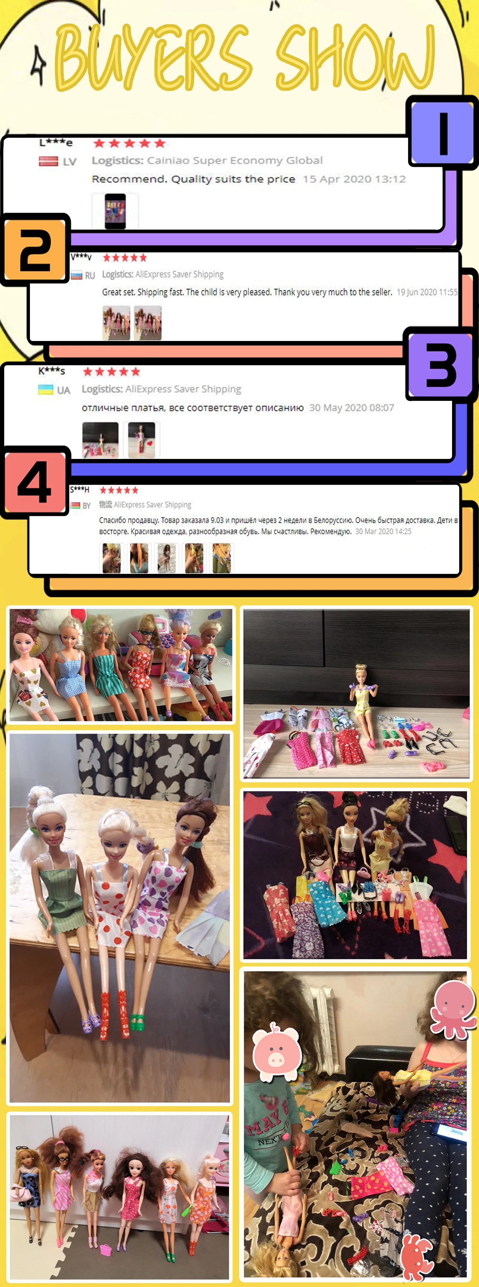 32 Item/Set Ba Doll Bie 11.5 inch Doll Accessories=10 Mix Dress+ 4 Glasses+ 6 Necklaces+2 Handbag+ 10 Shoes Clothes 11.8'' Doll