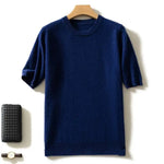 Fashion Menswear 100% Goat Cashmere 2021 Man O-Neck Pullovers Winter Sweaters Knitted Half Sleeve Hot Sale Standard Male Tops