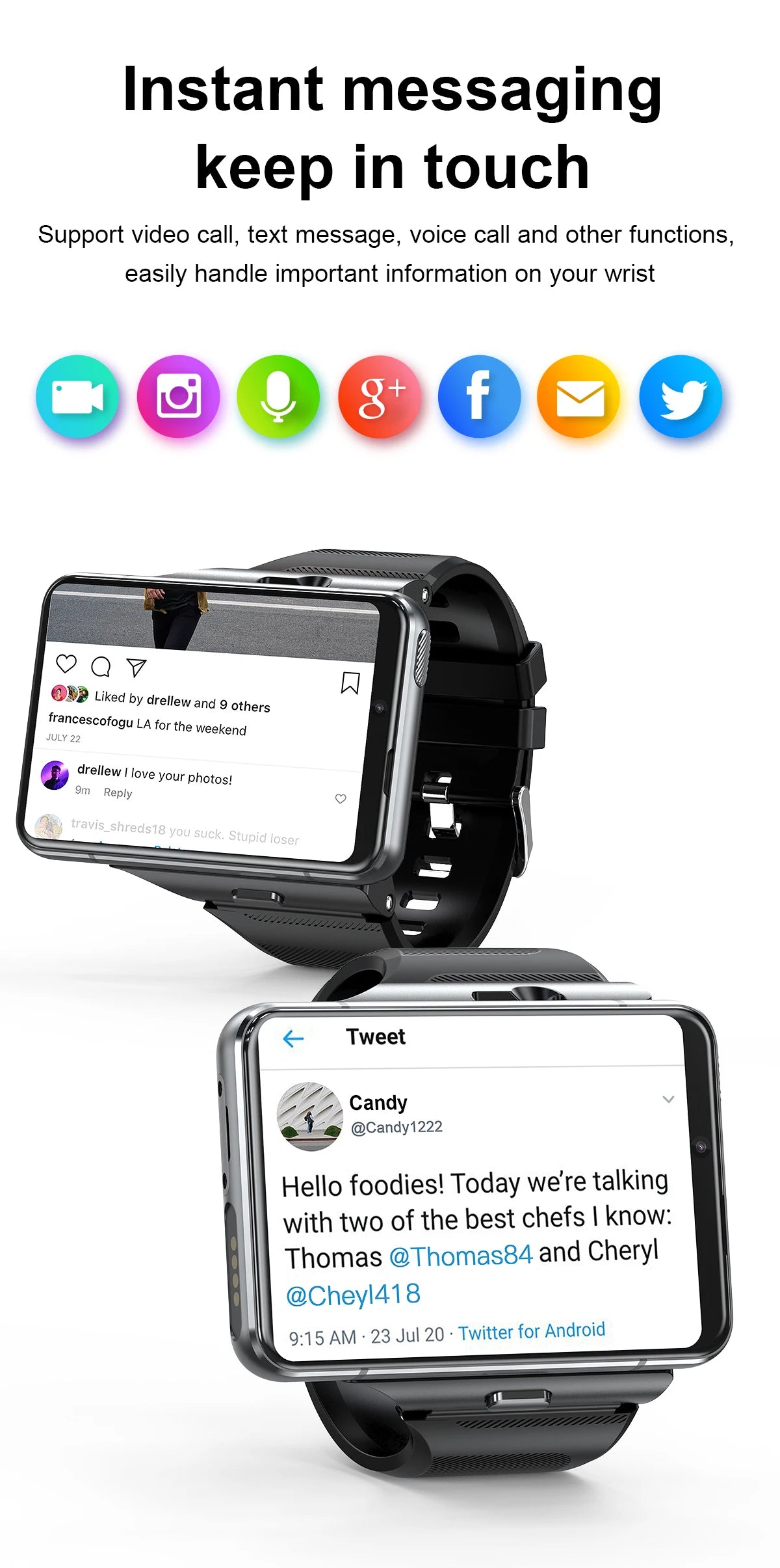 2025New 4G Sports SmartWatch S999 2.88 Inch Quad Core Android 9.0 OS Smartwatch 2300 MAh 13MP Camera 4GB/64GB Heart Rate Monitor