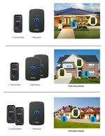 KERUI M525 Wireless Doorbell Waterproof Outdoor Smart Home Door Bell Chime Kit LED Flash Security Alarm Welcome House Melodies