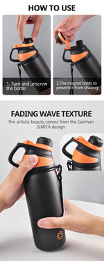 FEIJIAN Thermo bottle With Magnetic Lid Outdoor Sport Stainless Steel Water Bottle Keep Cold Insulated Vacuum Flask 1000ml