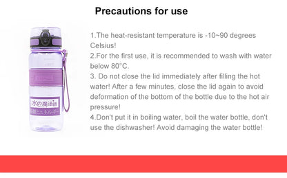 UZ Sports Water Bottle BPA Free Portable Leakproof Shaker Bottle Tritan Plastic Drinkware 500/1000ML Jug for Camping Gym School