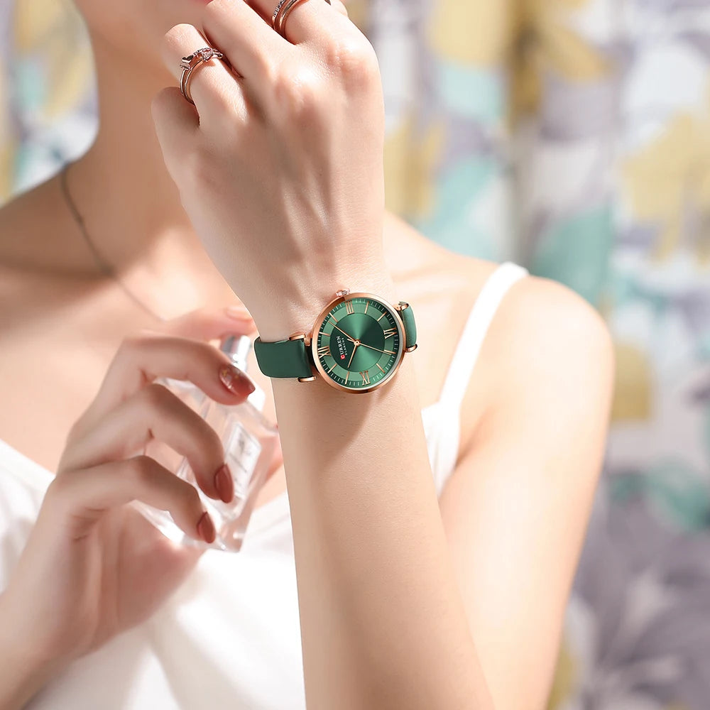 NEW CURREN Watches Women's Quartz Leather Wrsitwatches Fashionable Classic Clock with box