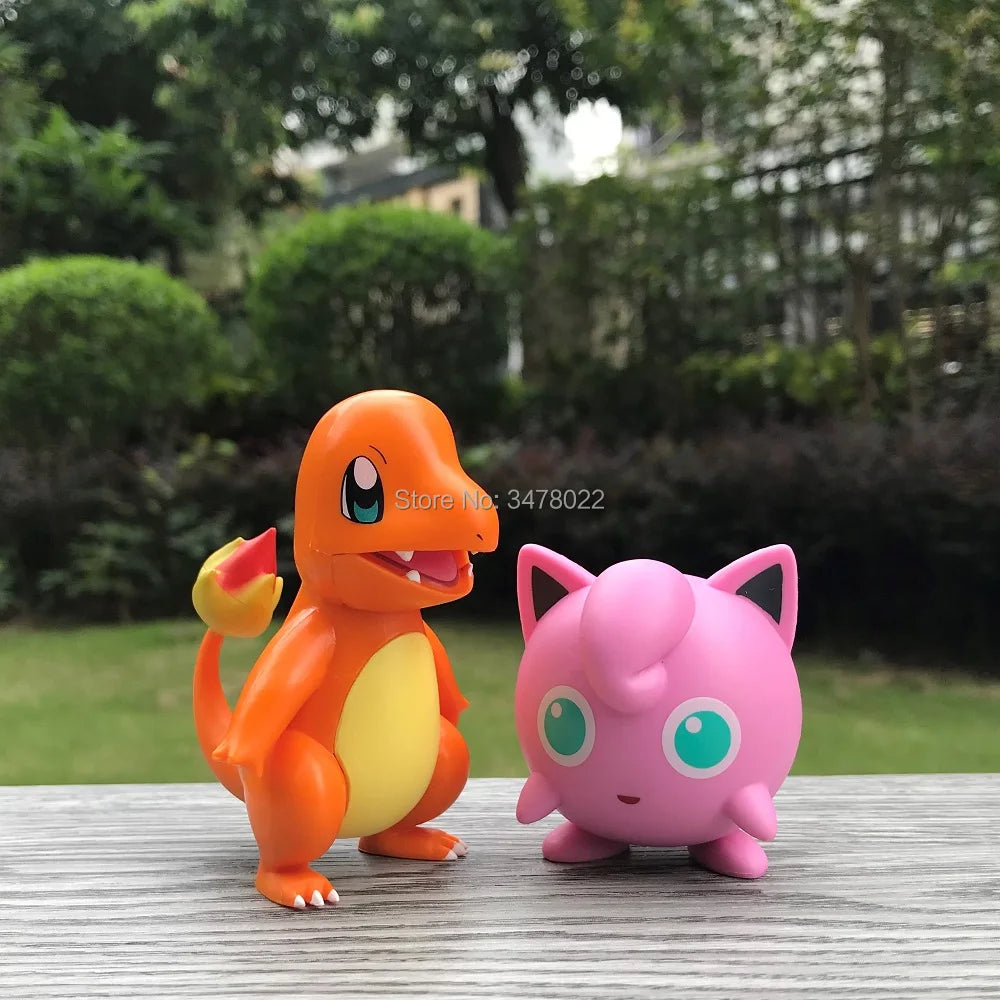 original Pokemon Figures Pikachu Charmander Psyduck Jigglypuff Bulbasaur Squirtle PVC Toys Model
