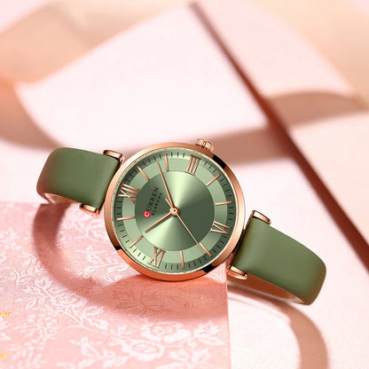 NEW CURREN Watches Women's Quartz Leather Wrsitwatches Fashionable Classic Clock with box