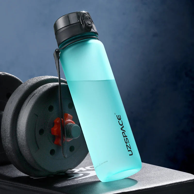 UZ Sports Water Bottle BPA Free Portable Leakproof Shaker Bottle Tritan Plastic Drinkware 500/1000ML Jug for Camping Gym School