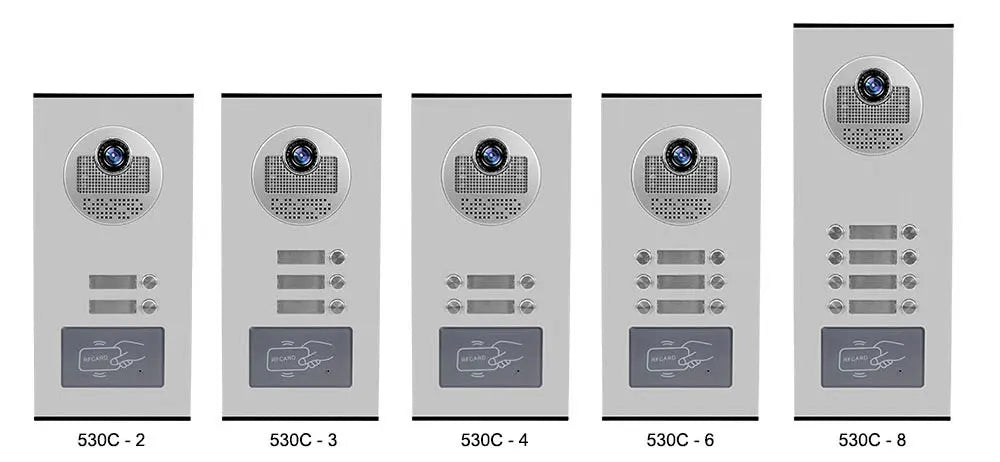 Video Door Phone Doorbell Camera Outdoor Unit RFID Keyfobs Unlock for Low-rise Building Multi 2/ 3/ 4/ 6/ 8 Apartments Intercom