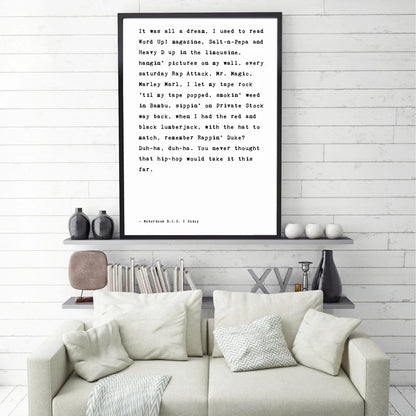 Biggie Smalls Notorious B.I.G Posters and Prints Hip Hop Music Lyrics Quote Black White Wall Art Canvas Painting Home Decor