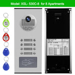 Video Door Phone Doorbell Camera Outdoor Unit RFID Keyfobs Unlock for Low-rise Building Multi 2/ 3/ 4/ 6/ 8 Apartments Intercom