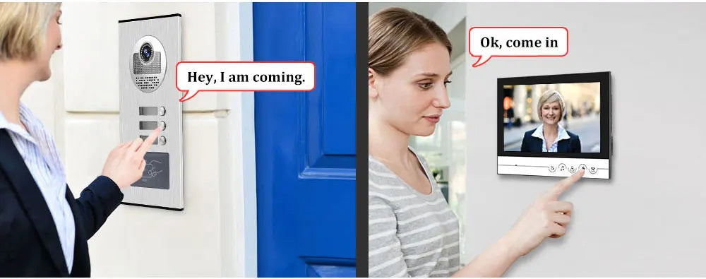 Video Door Phone Doorbell Camera Outdoor Unit RFID Keyfobs Unlock for Low-rise Building Multi 2/ 3/ 4/ 6/ 8 Apartments Intercom