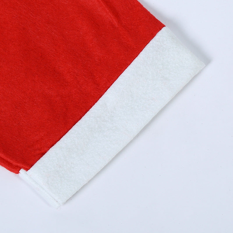 Red Classic Non-woven Santa Claus Costume Christmas Performance Cosplay Show Holiday Adult Boys Girls Decorative Clothes Unisex