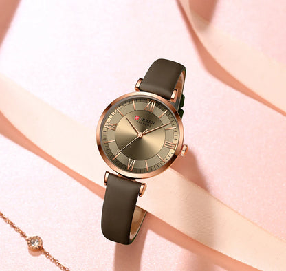 NEW CURREN Watches Women's Quartz Leather Wrsitwatches Fashionable Classic Clock with box
